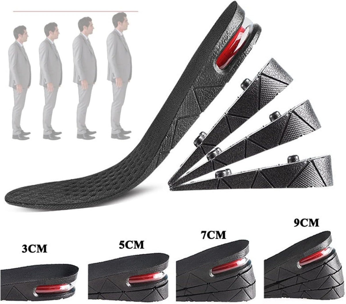 Solette Invisibili con Rialzo 3-9 cm – Altezza Regolabile e Comfort
