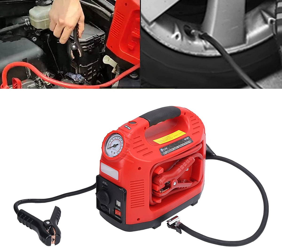 Avviatore istantaneo batteria auto + compressore aria gomme