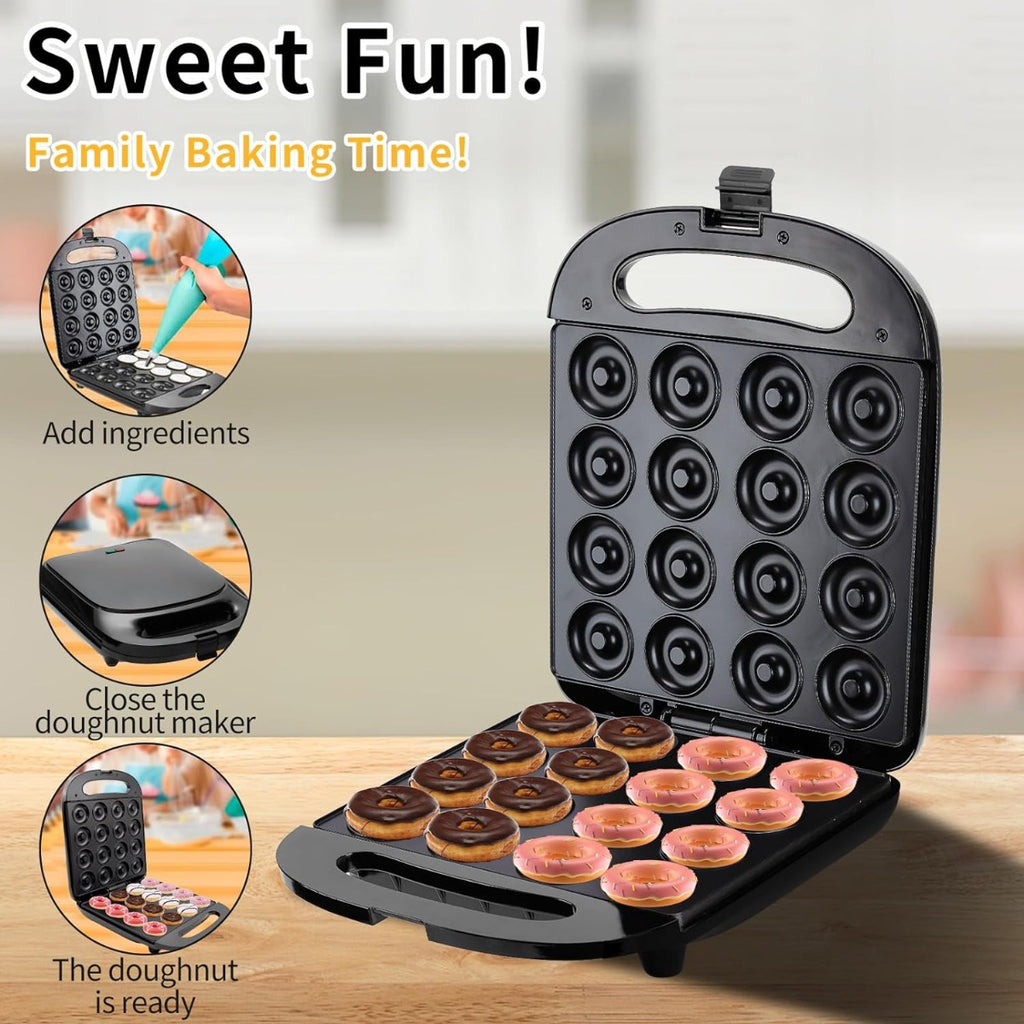 Macchina per ciambelle donut maker 16 mini ciambelle con superficie antiaderente
