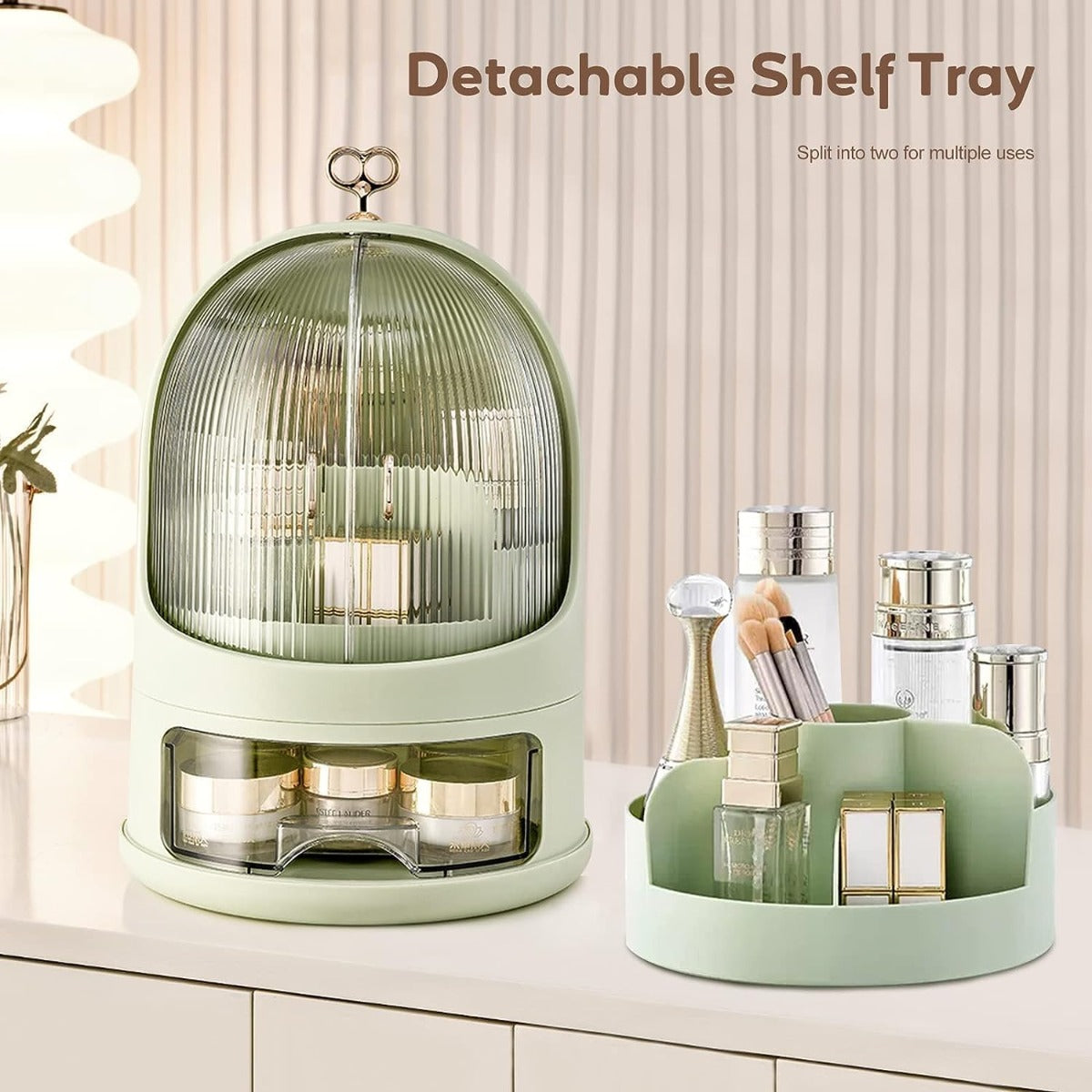 Organizer per Cosmetici Antipolvere e Impermeabile con Cassetti e Rotazione a 360°