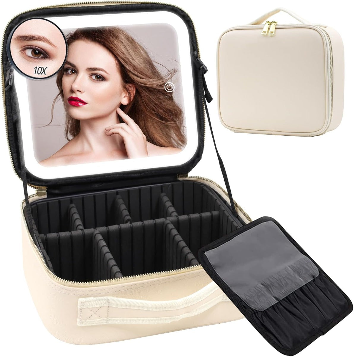 Beauty Case da Viaggio con Specchio Illuminato a LED