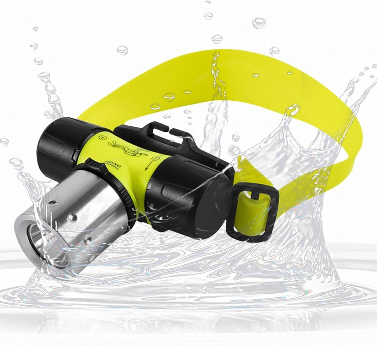 Faro Subacqueo Ricaricabile per Immersioni - Torcia Subacquea con Fascia Regolabile e Illuminazione Duratura per Avventure Subacquee