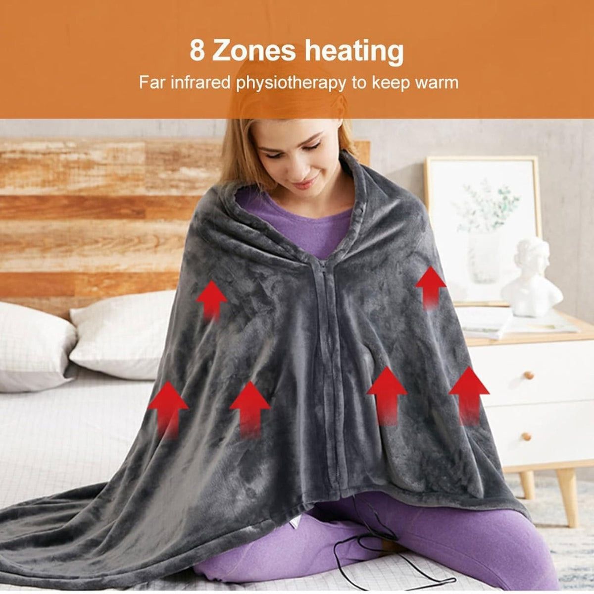 Coperta Termica USB Portatile con 3 Livelli di Temperatura – Ideale per Casa, Ufficio, Auto e Campeggio