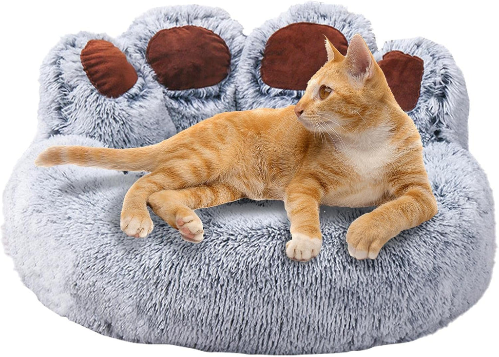 Senny - La Cuccia per Cani a Forma di Zampa 60 Cm , Calda e Accogliente Grigio
