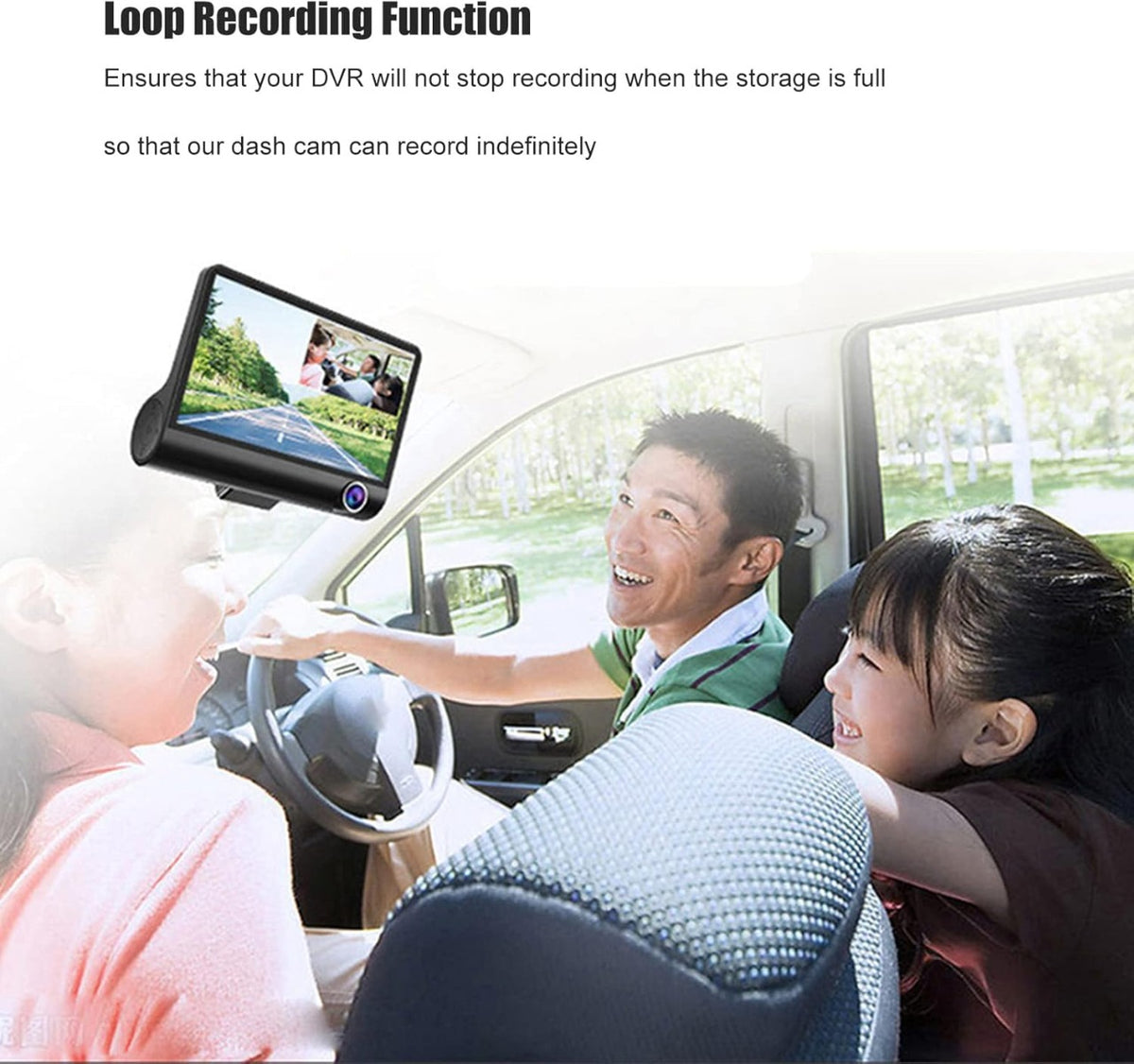 Telecamera Dash Cam anteriore/posteriore a doppia Lente Registratore DVR per Auto
