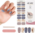 20 Strisce di Adesivi per Smalto in Gel Semipolimerizzato - Autoadesivi per Nail Art con Lima per Unghie e Bastoncino di Legno