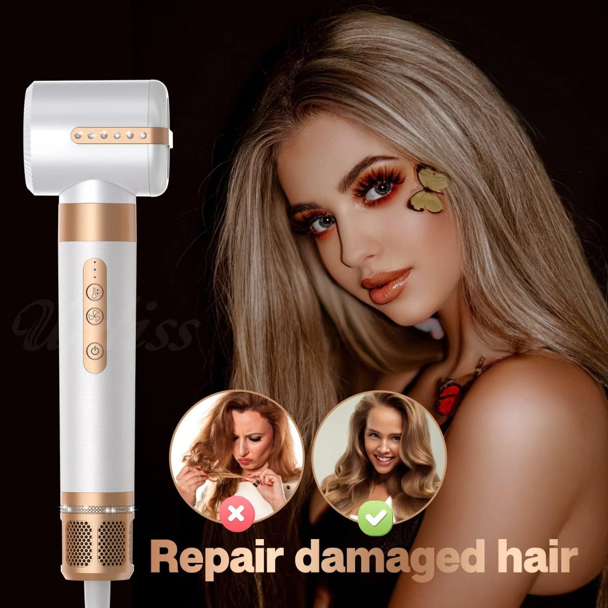 Piastra Keratin 3D Pro 7 in 1 Professionale, Spazzola ad Aria Calda, Arricciacapelli, Volumizzatore e Accessori