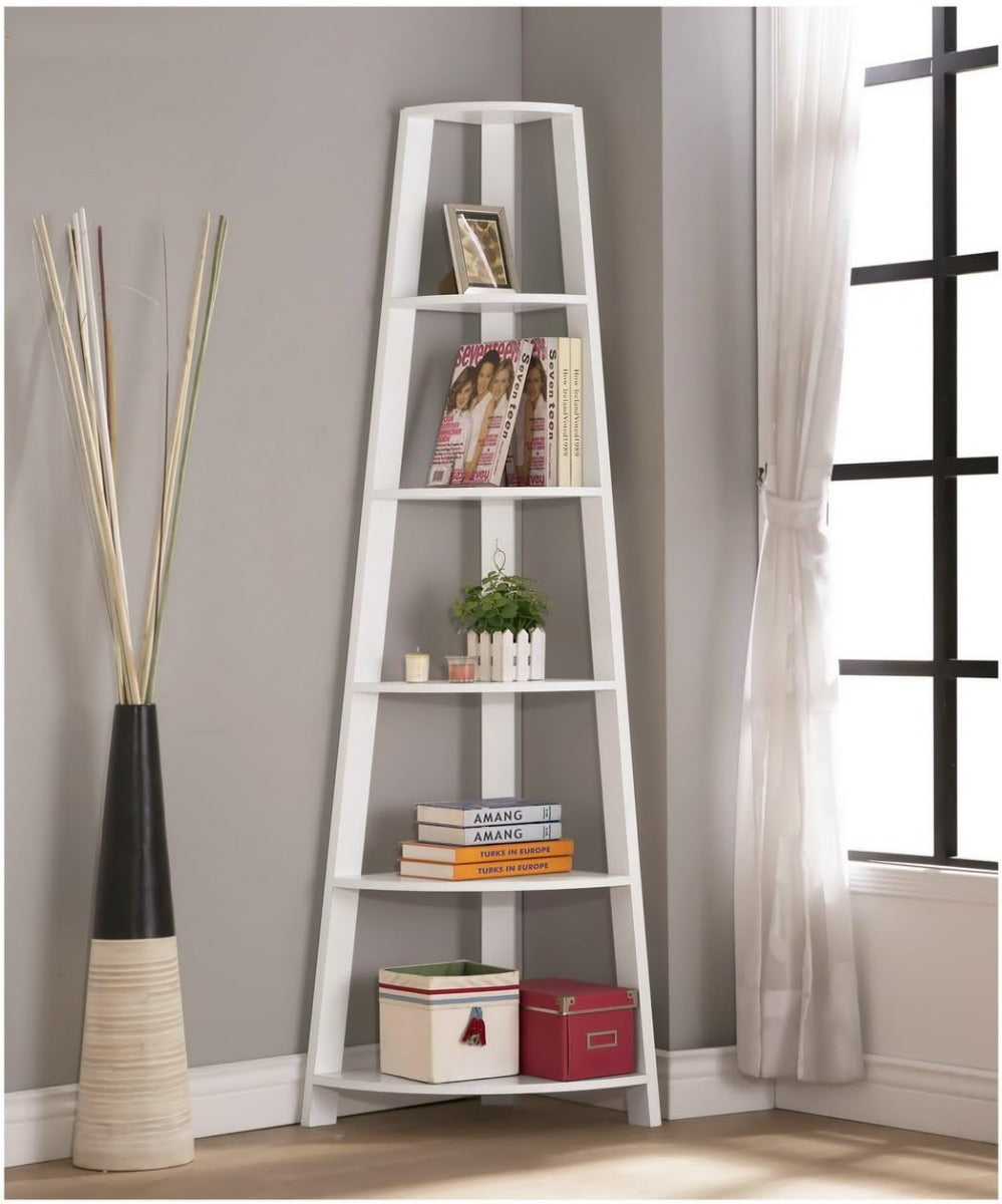 Scaffale angolare alto libreria angolare a 5 livelli mensola multiuso