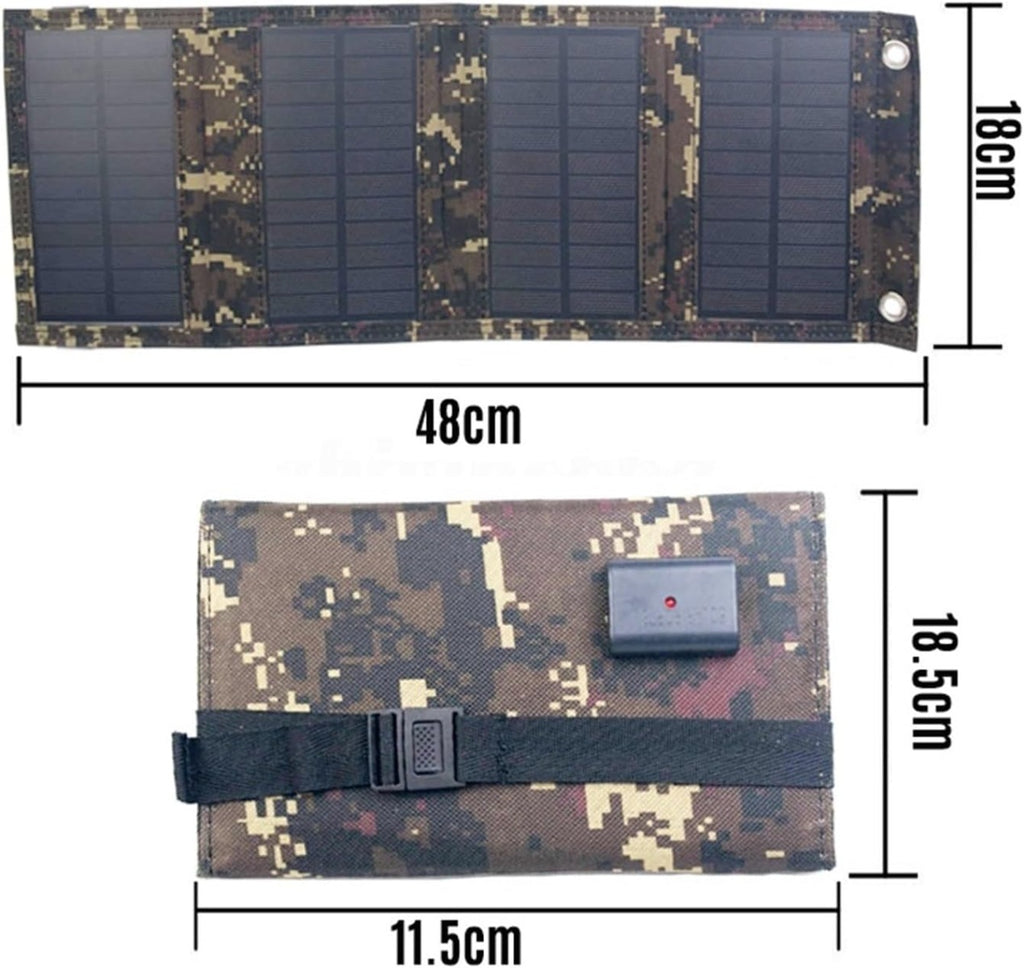 Pannello Solare Pieghevole USB 20W – Portatile, Impermeabile, Flessibile, per Ricarica di Telefoni e Power Bank