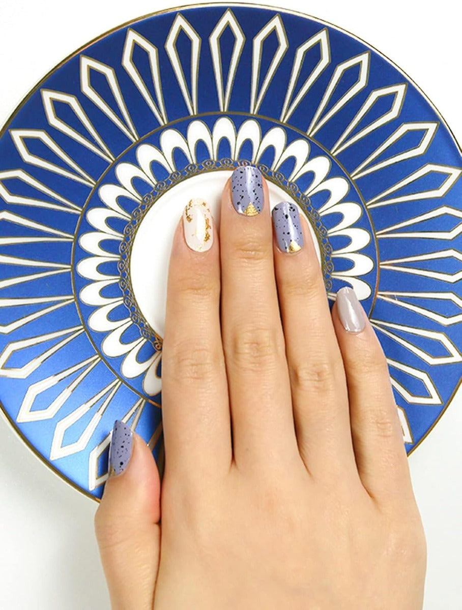 20 Strisce di Adesivi per Smalto in Gel Semipolimerizzato - Autoadesivi per Nail Art con Lima per Unghie e Bastoncino di Legno