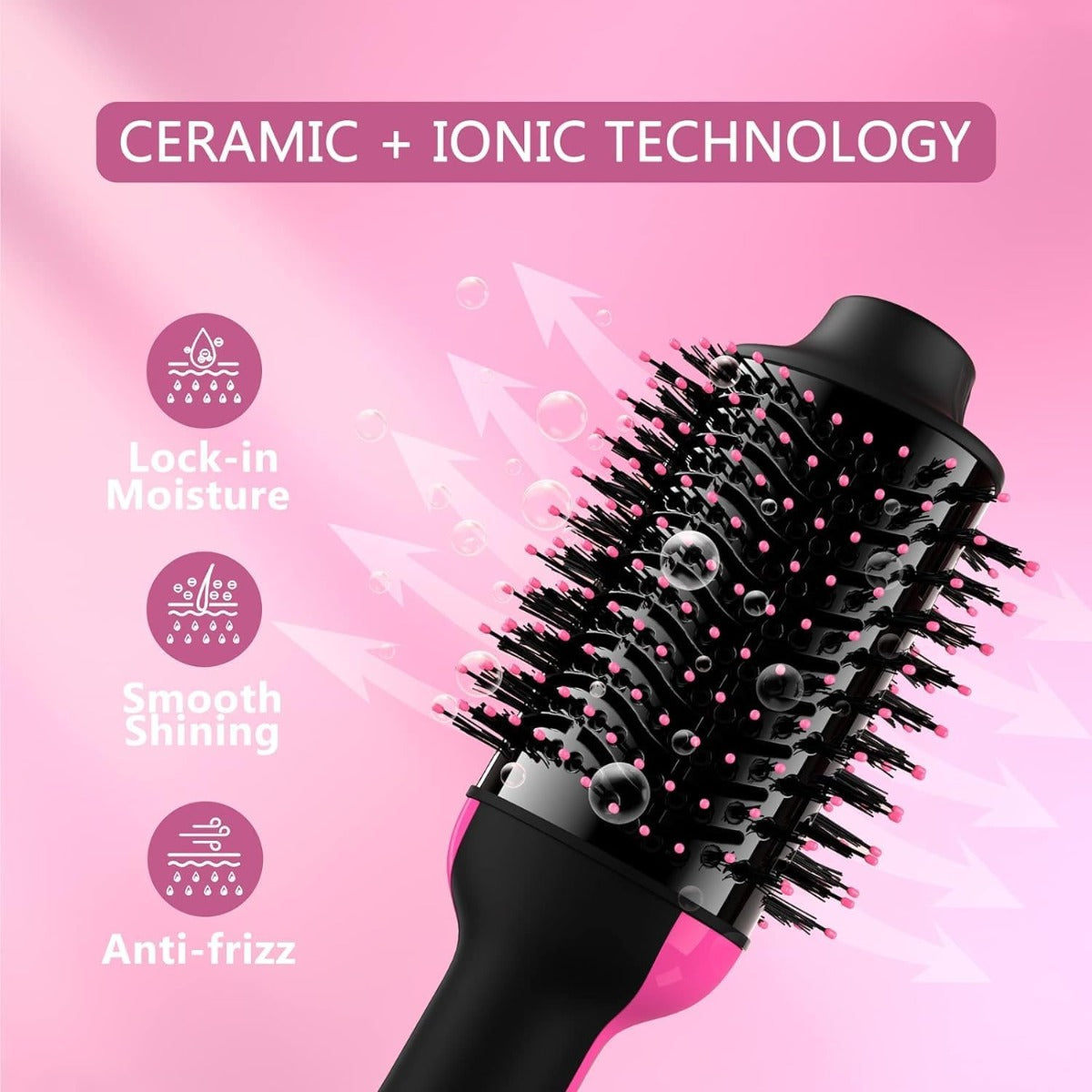 Spazzola ad Aria Calda 3 in 1 – Asciugacapelli, Styler e Volumizzatore con Tecnologia a Ioni