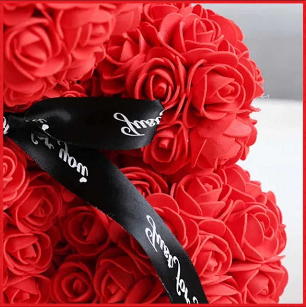 Orsetto di rose con fiocco e led idea regalo san valentino fidanzati