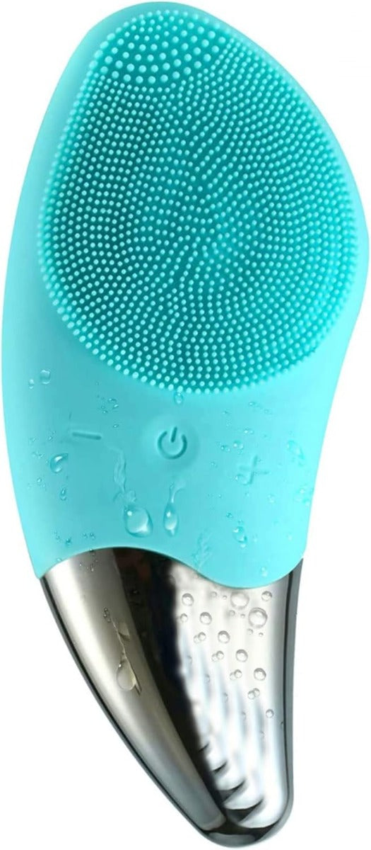 Spazzola Elettrica per la Pulizia del Viso in Silicone, Ricarica USB, 5 Livelli di Vibrazione, Impermeabile IPX7