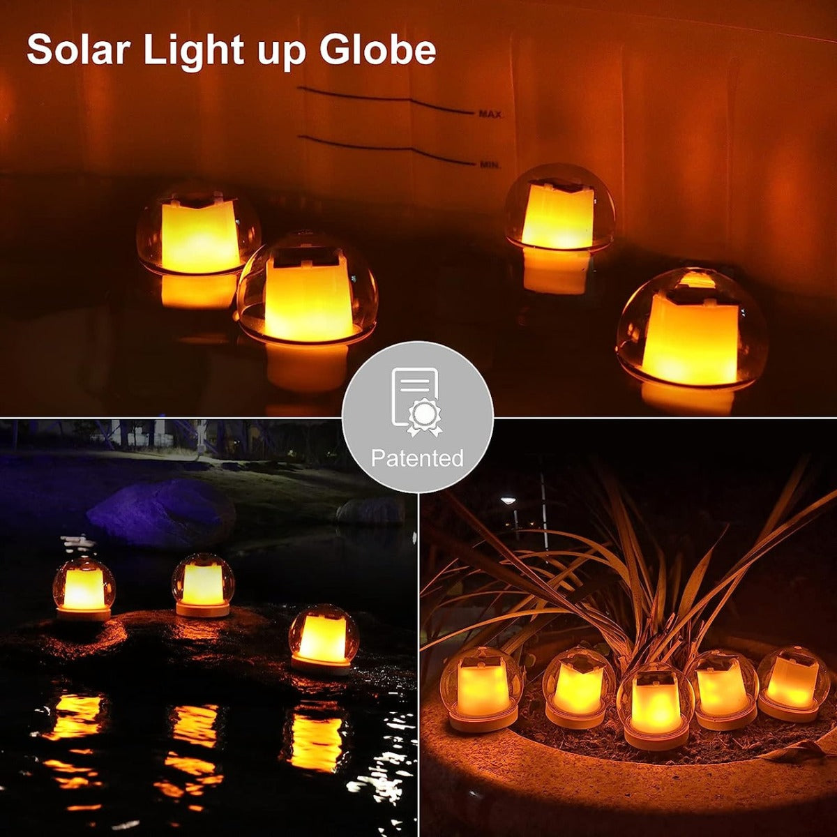 Luce solare galleggiante per piscina