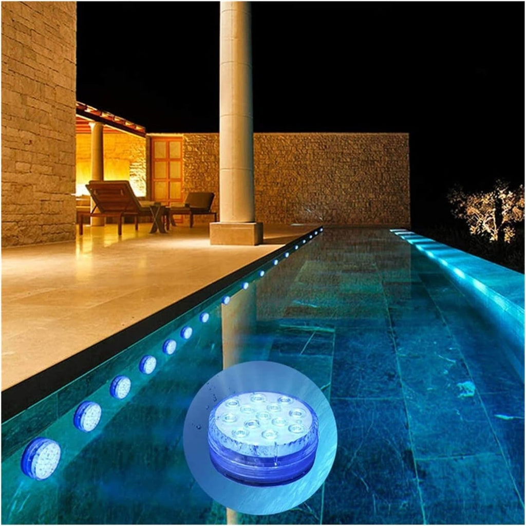 Luce da piscina LED RGB con controllo remoto RF - 13 LED sommersi con 16 colori IP68 impermeabile