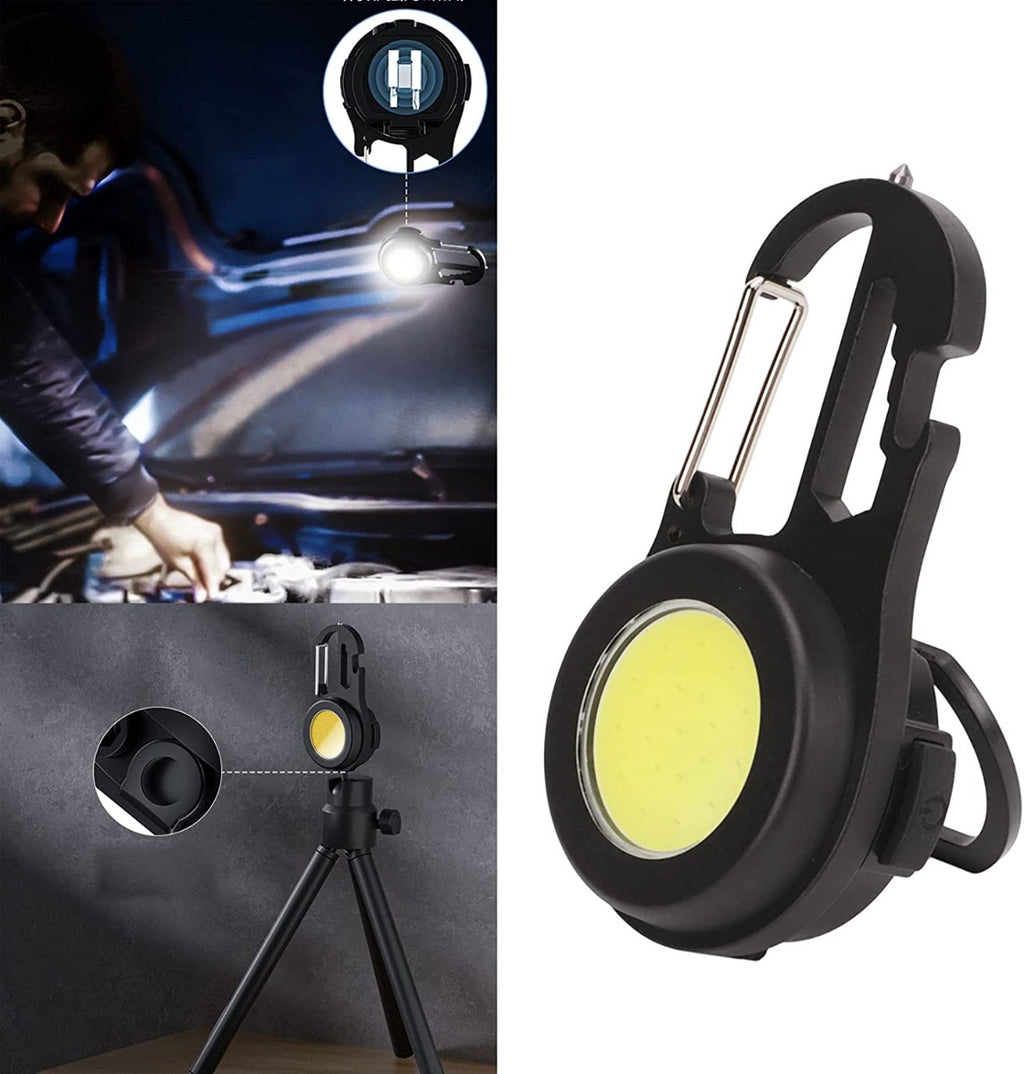 Mini torcia elettrica usb mini portachiavi luce fondo magnetico mini torcia led manico rotante impermeabile alta luminosità