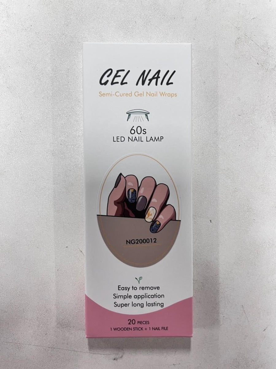 20 Strisce di Adesivi per Smalto in Gel Semipolimerizzato - Autoadesivi per Nail Art con Lima per Unghie e Bastoncino di Legno