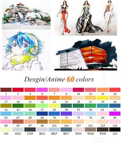 Pennarelli Ultra Fine a Doppia Punta - Set di 80 Colori,Non Tossici