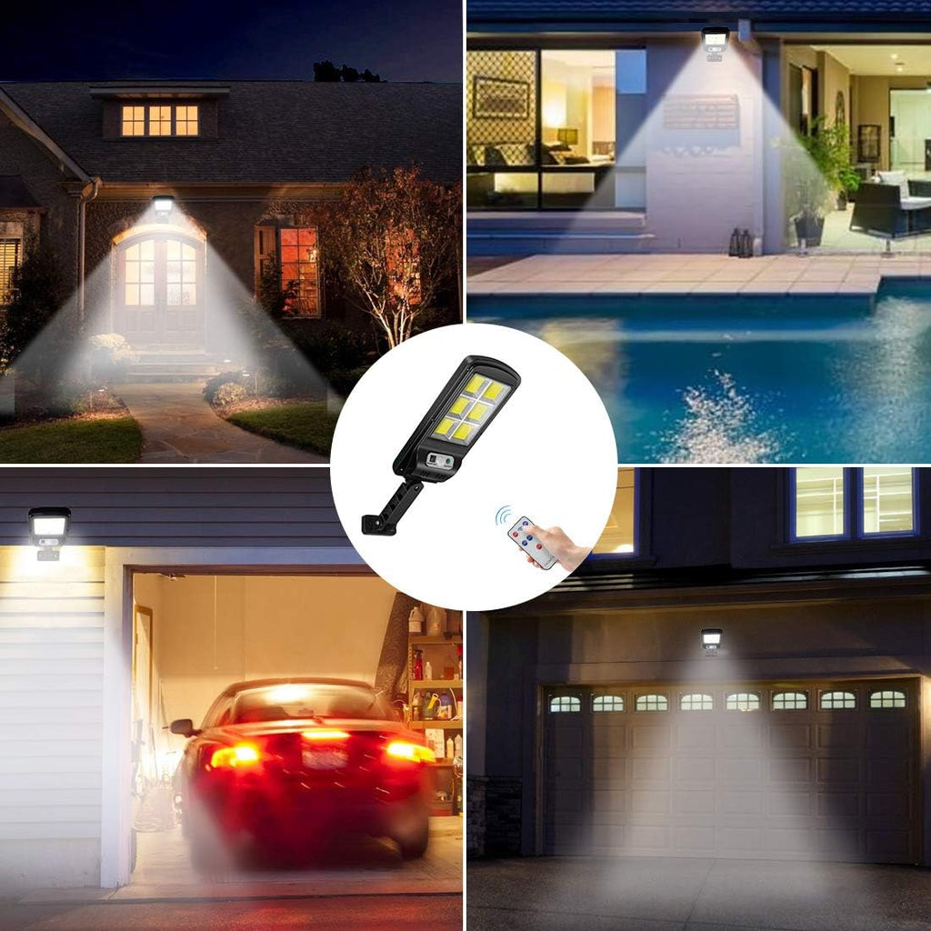 Faro lampione stradale faro led pannello solare sensore movimento 6 cob led