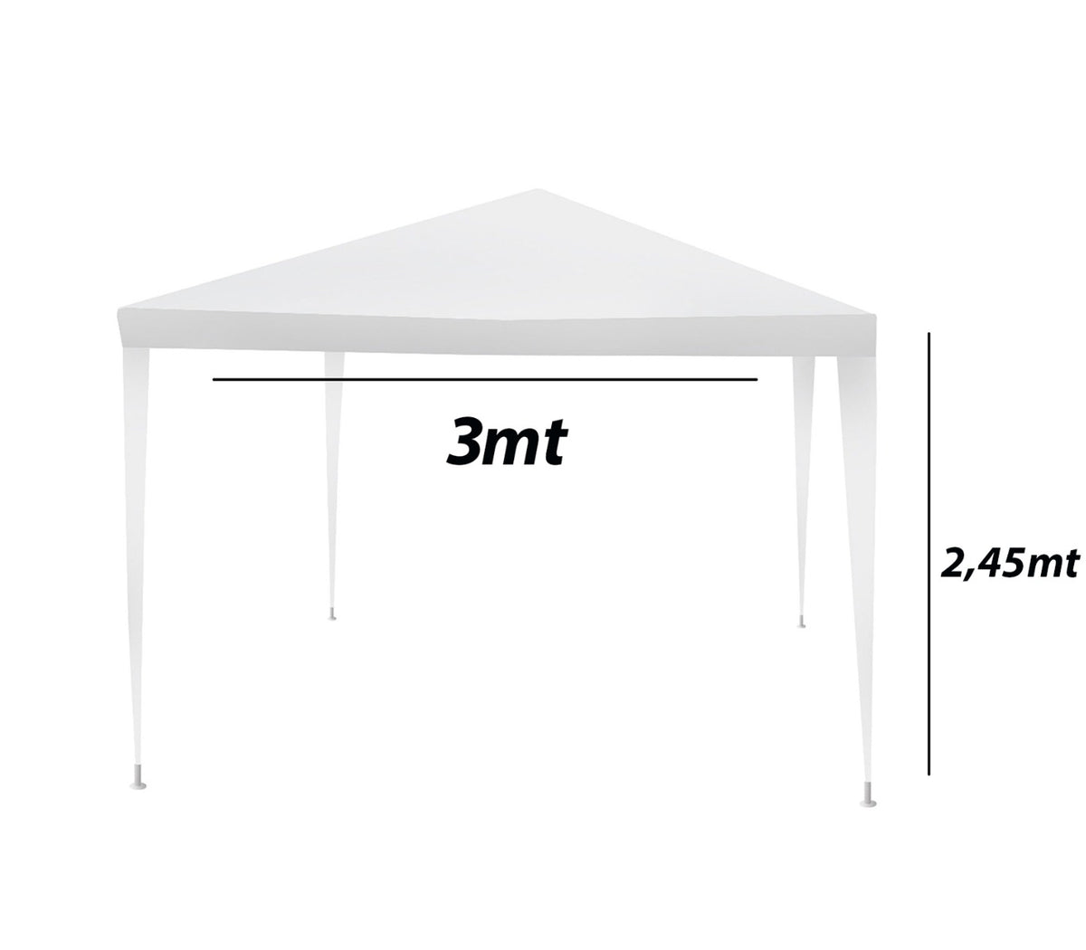 Gazebo 3x3 mt pieghevole richiudibile tendone giardino bianco impermeabile