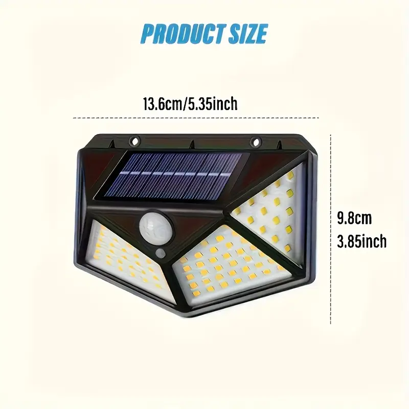 Kit 6 Luci Solari a LED con Sensore di Movimento – 100 LED, IP65, 270° di Copertura
