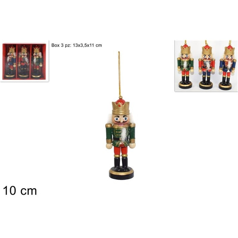 Soldato schiaccianoci legno 10cm 3 pz