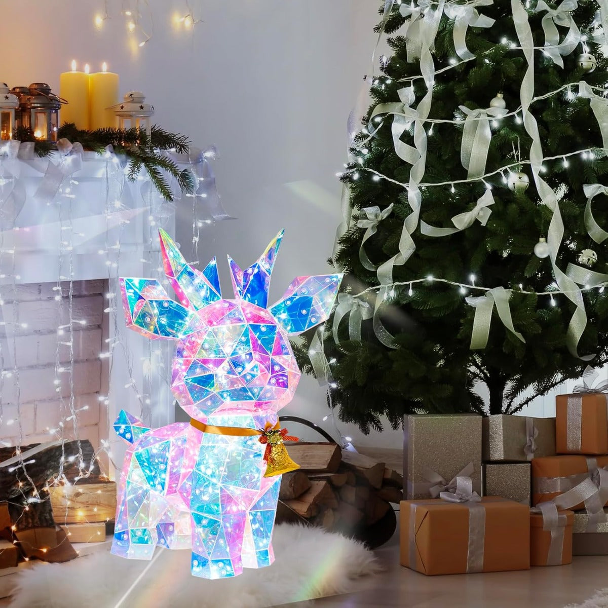 Decorazione Natalizia a Forma di Cervo Luminoso