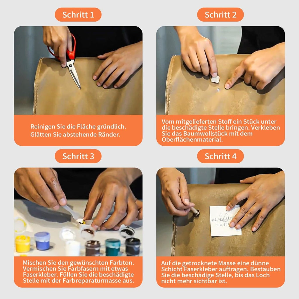 Visbella  Kit di Riparazione Universale per Sedili Auto, Tessuti e Pelle