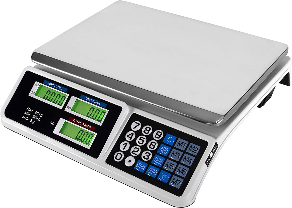 Bilancia andowl acs-809  professionale digitale commerciale da 40 kg con batteria ricaricabile e alimentatore