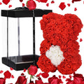 Orso di Fiori Artigianale - Simbolo d'Amore per Eventi Indimenticabili (rosso)