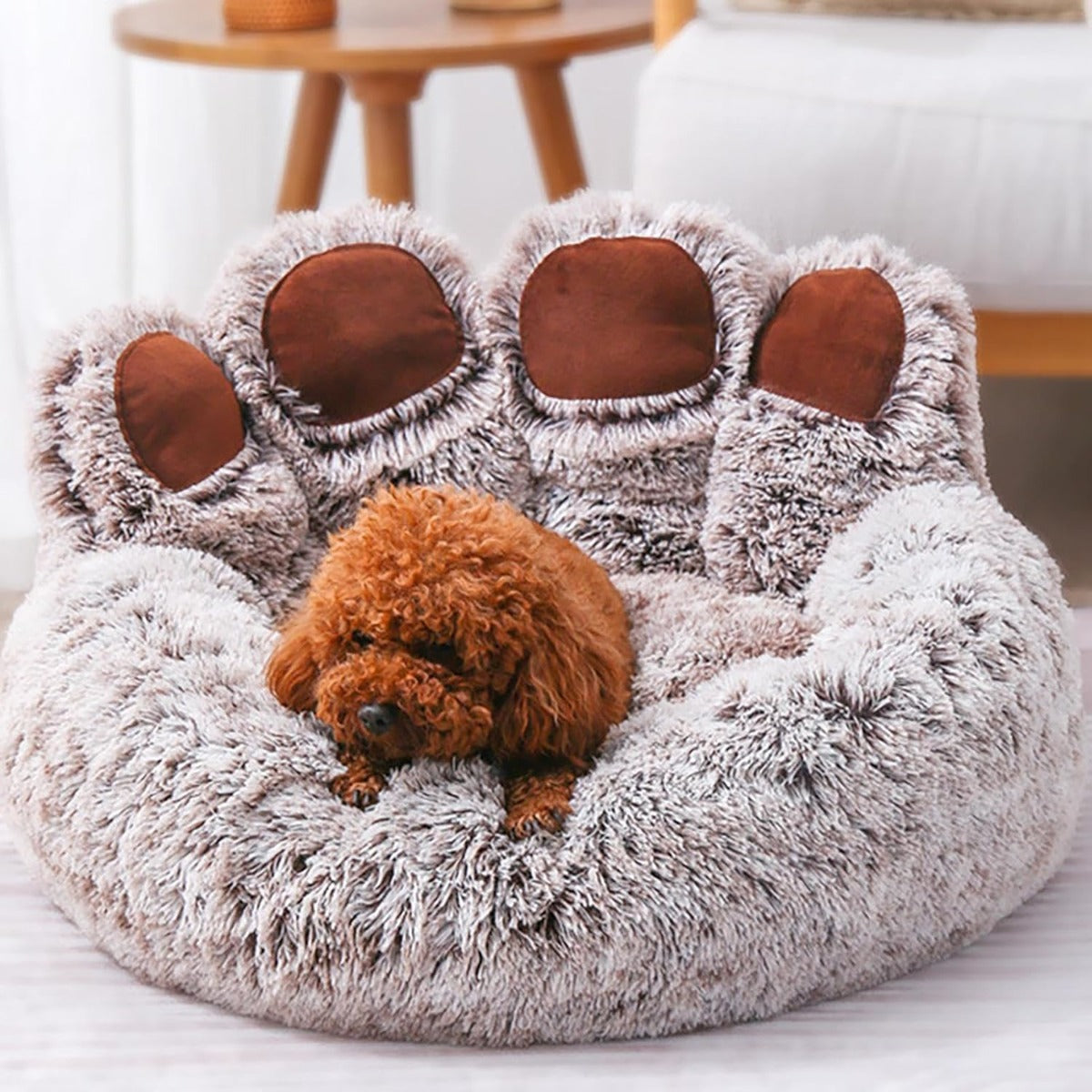 Senny - La Cuccia per Cani a Forma di Zampa 50 Cm , Calda e Accogliente Marrone