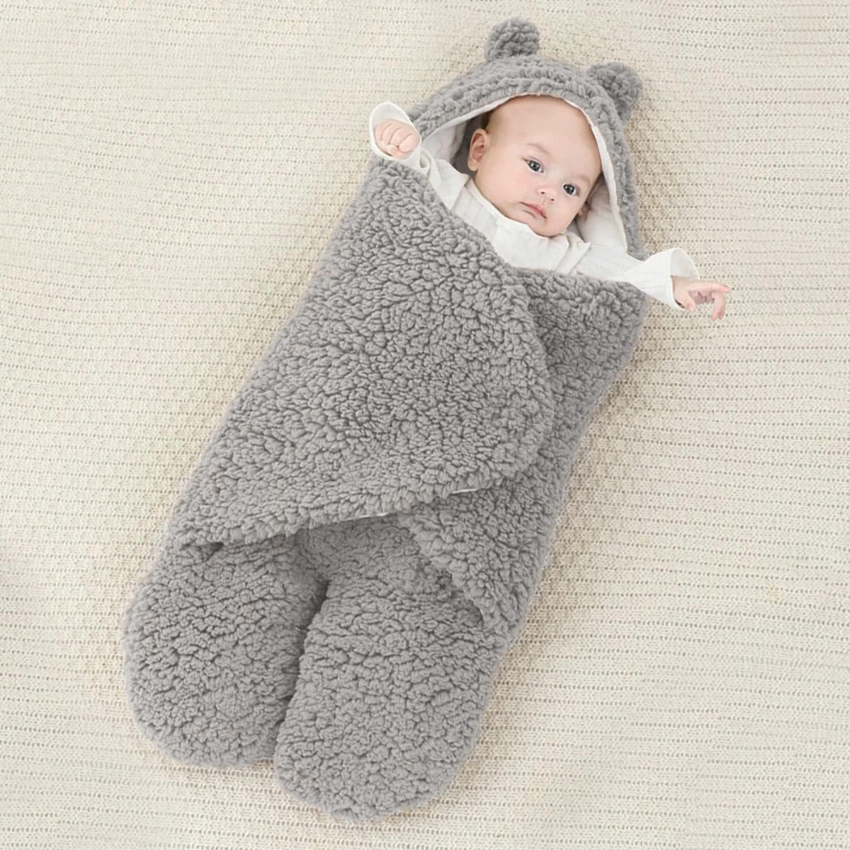 Coperta Teddy Bear Baby Blanket Fluffikins - Morbidezza e Calore per il Tuo Piccolo Grigio