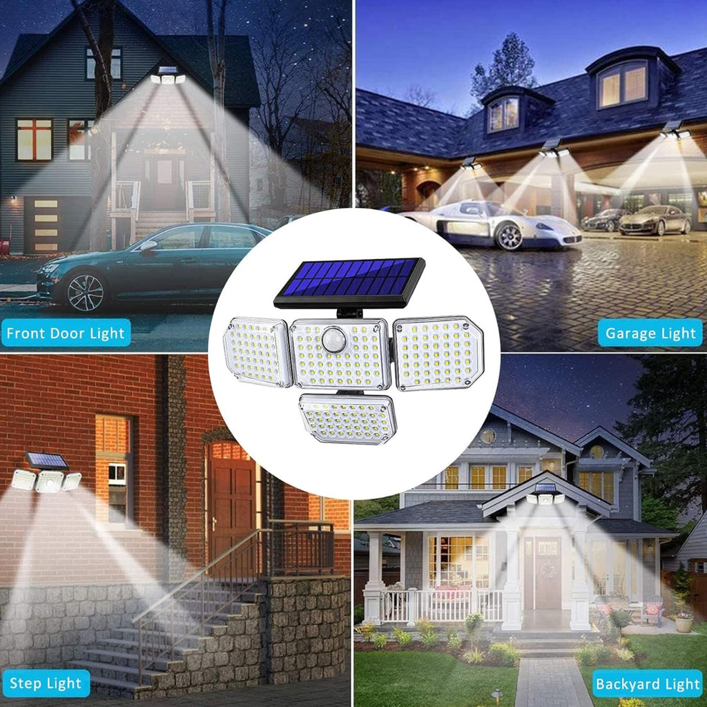Luci solari led esterno 144 led faretti solari a led da esterno