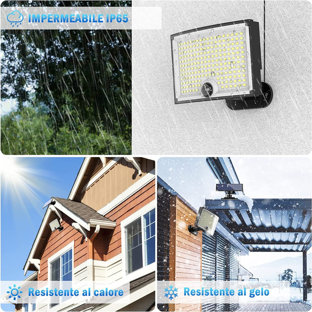Luce di sicurezza solare per esterni con sensore di movimento A LED a energia solare