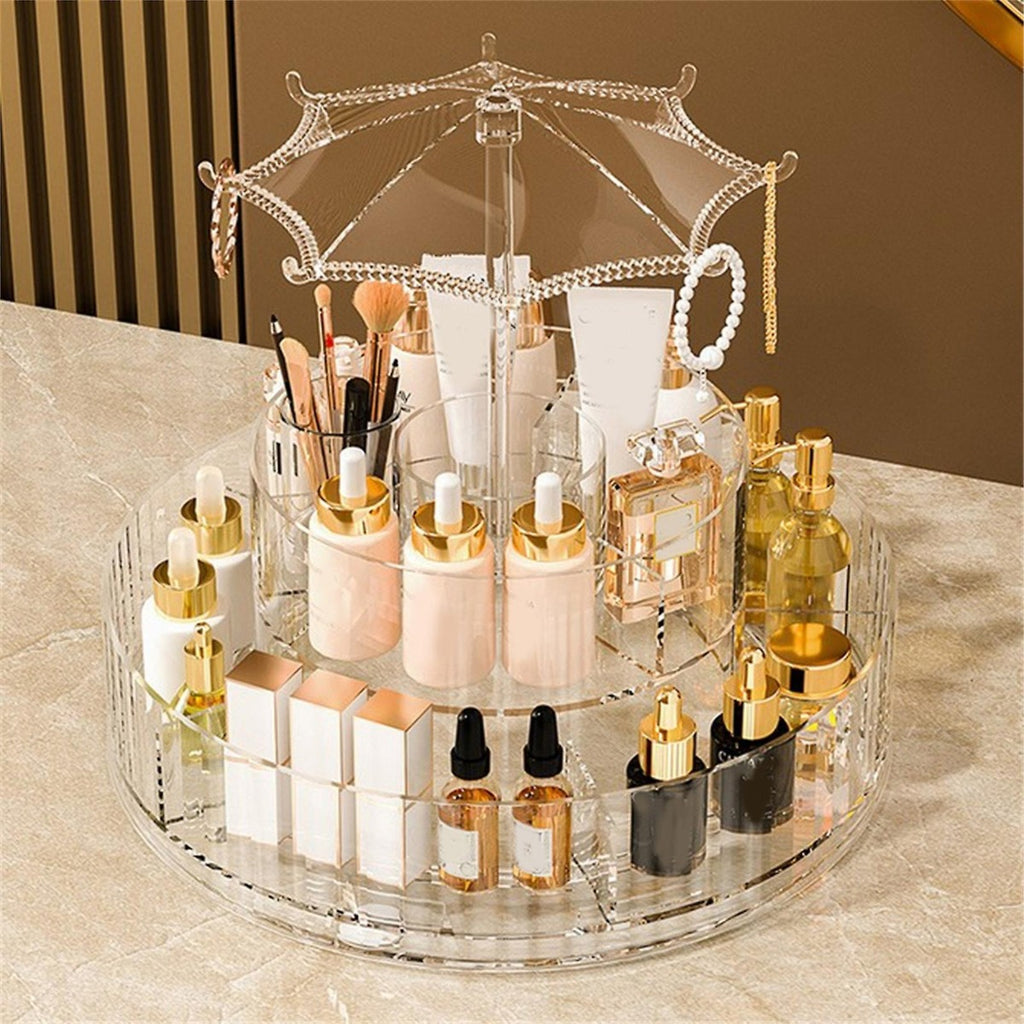 Organizer per trucco rotante a 360 gradi organizer per la cura della pelle grande capacità regolabile