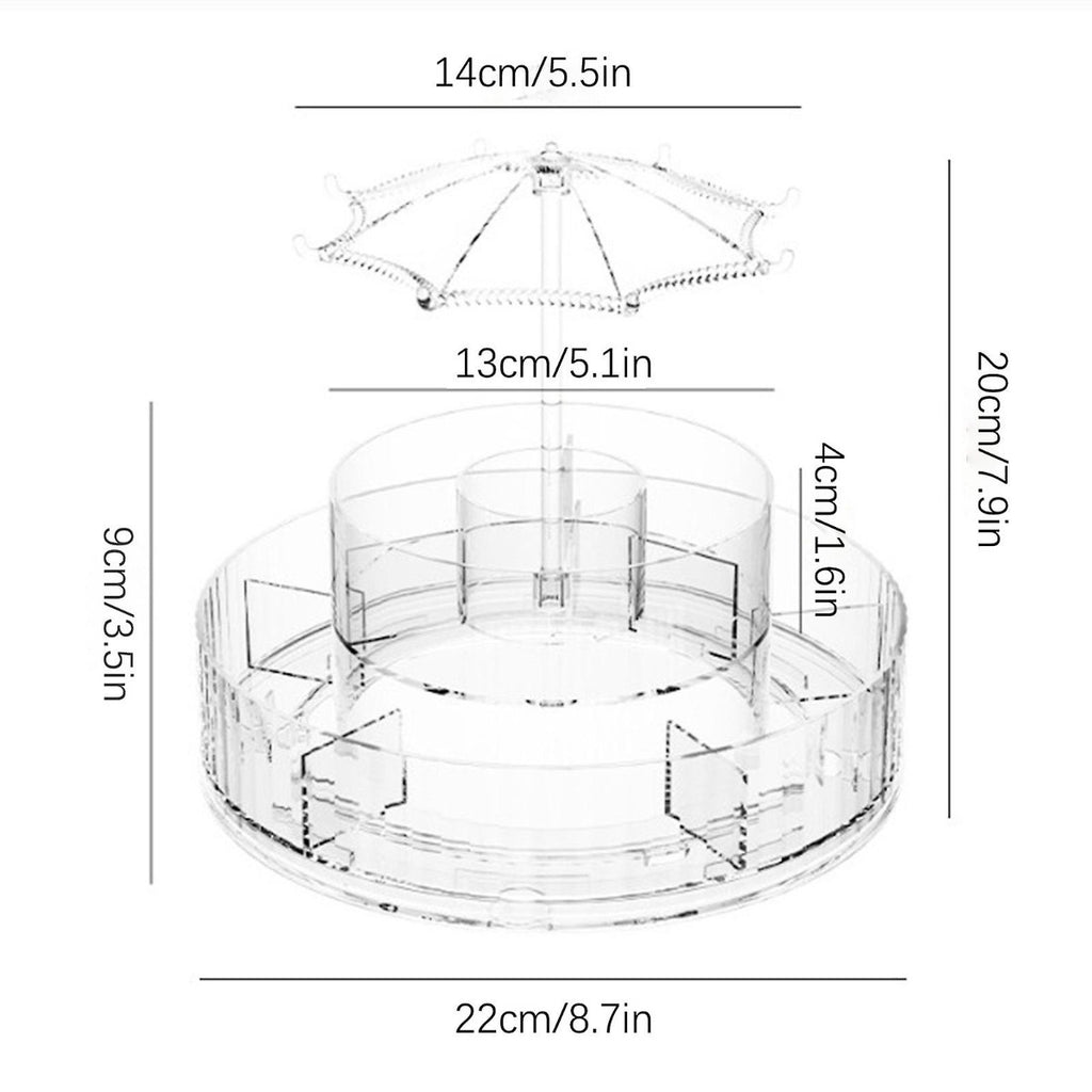 Organizer per trucco rotante a 360 gradi organizer per la cura della pelle grande capacità regolabile