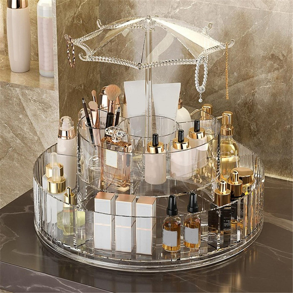 Organizer per trucco rotante a 360 gradi organizer per la cura della pelle grande capacità regolabile