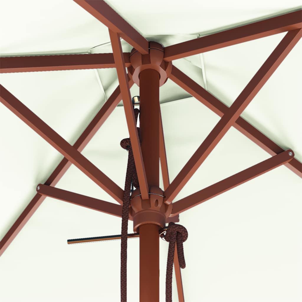 Ombrellone da Esterni con Palo in Legno 150x200 cm Sabbia