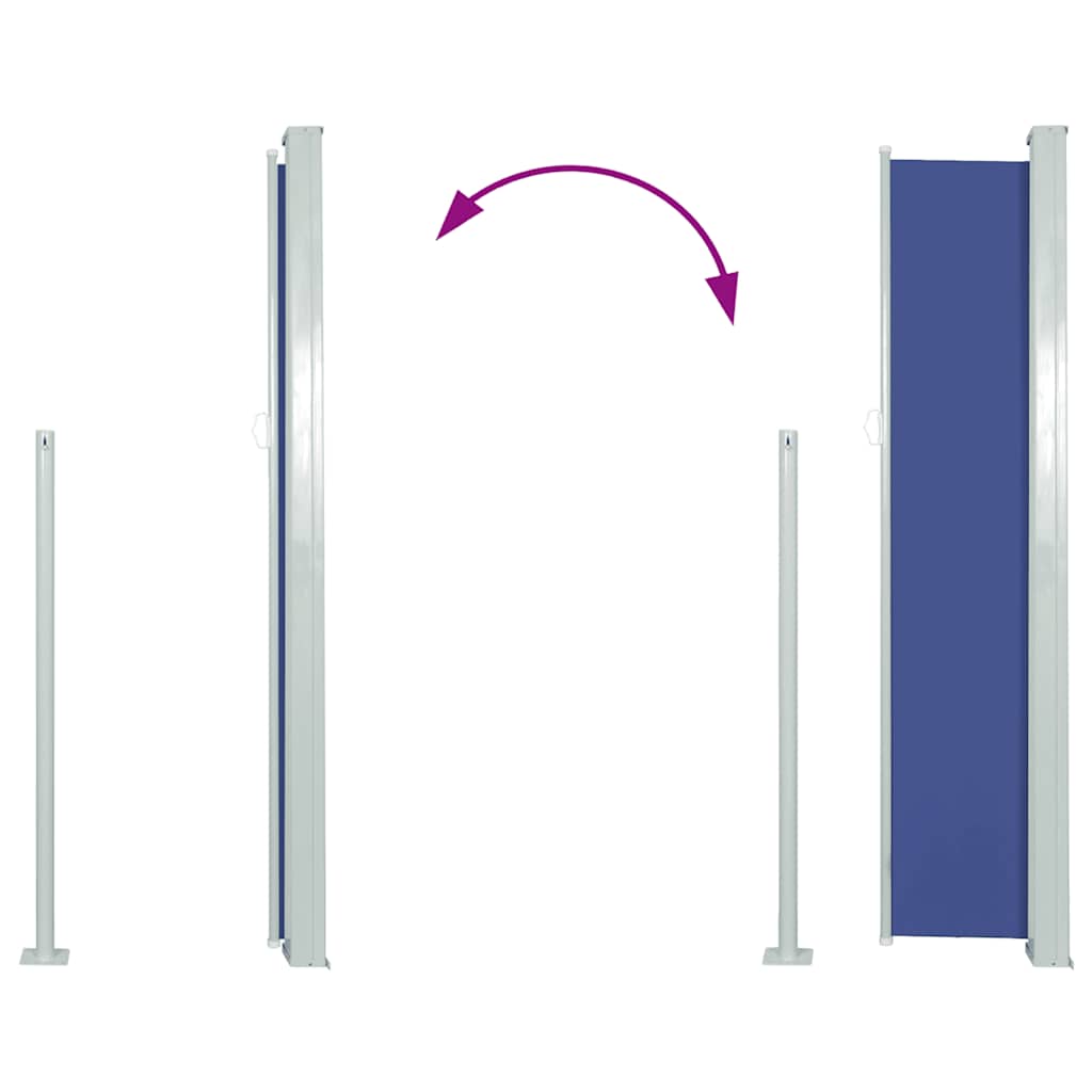 Tenda da Sole Laterale Retrattile 117x314 cm Blu