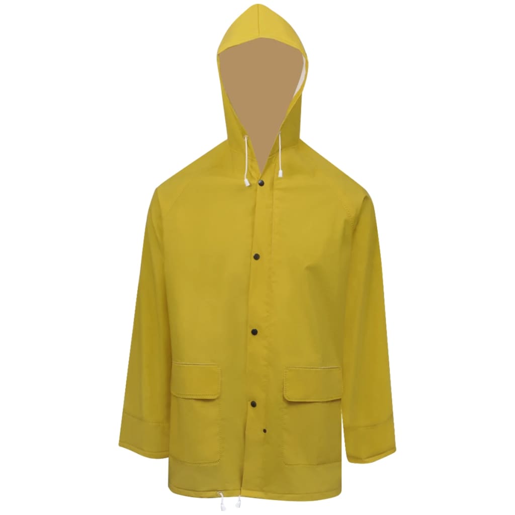 Impermeabile Verde resistente a 2 pezzi con cappuccio Giallo XL
