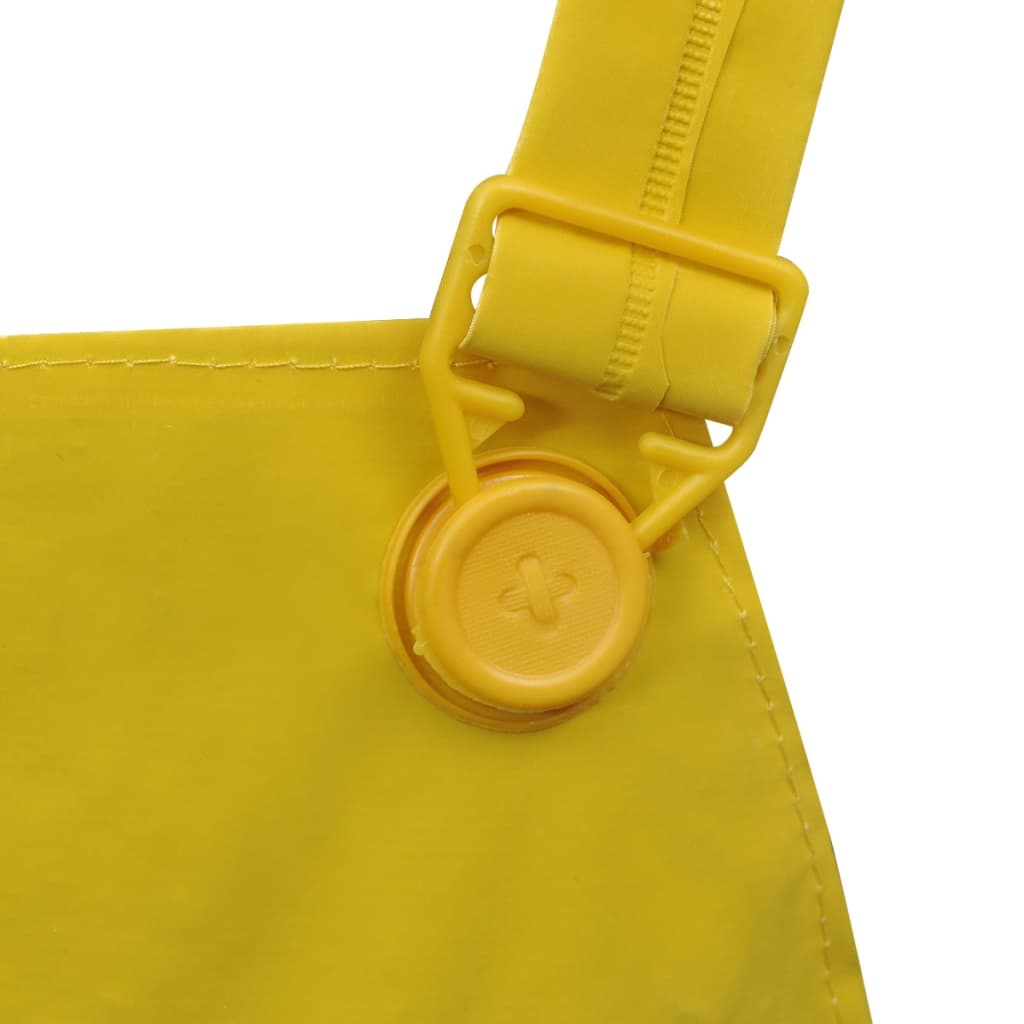 Impermeabile Verde resistente a 2 pezzi con cappuccio Giallo XL