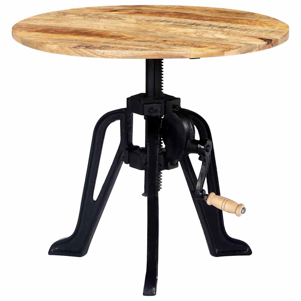 Tavolino 60x(46-63) cm in Legno Massello di Mango e Ghisa