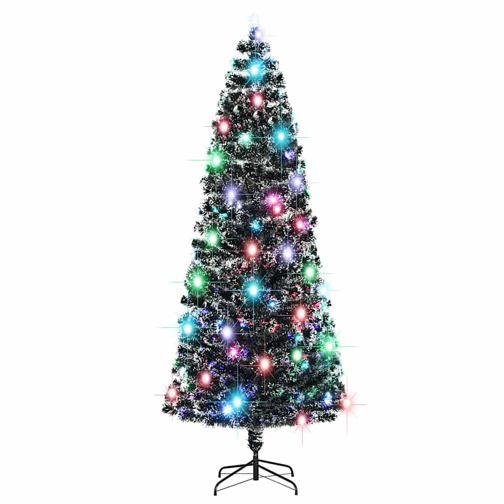 Albero di Natale Preilluminato con Supporto e LED 240 cm Fibra Ottica
