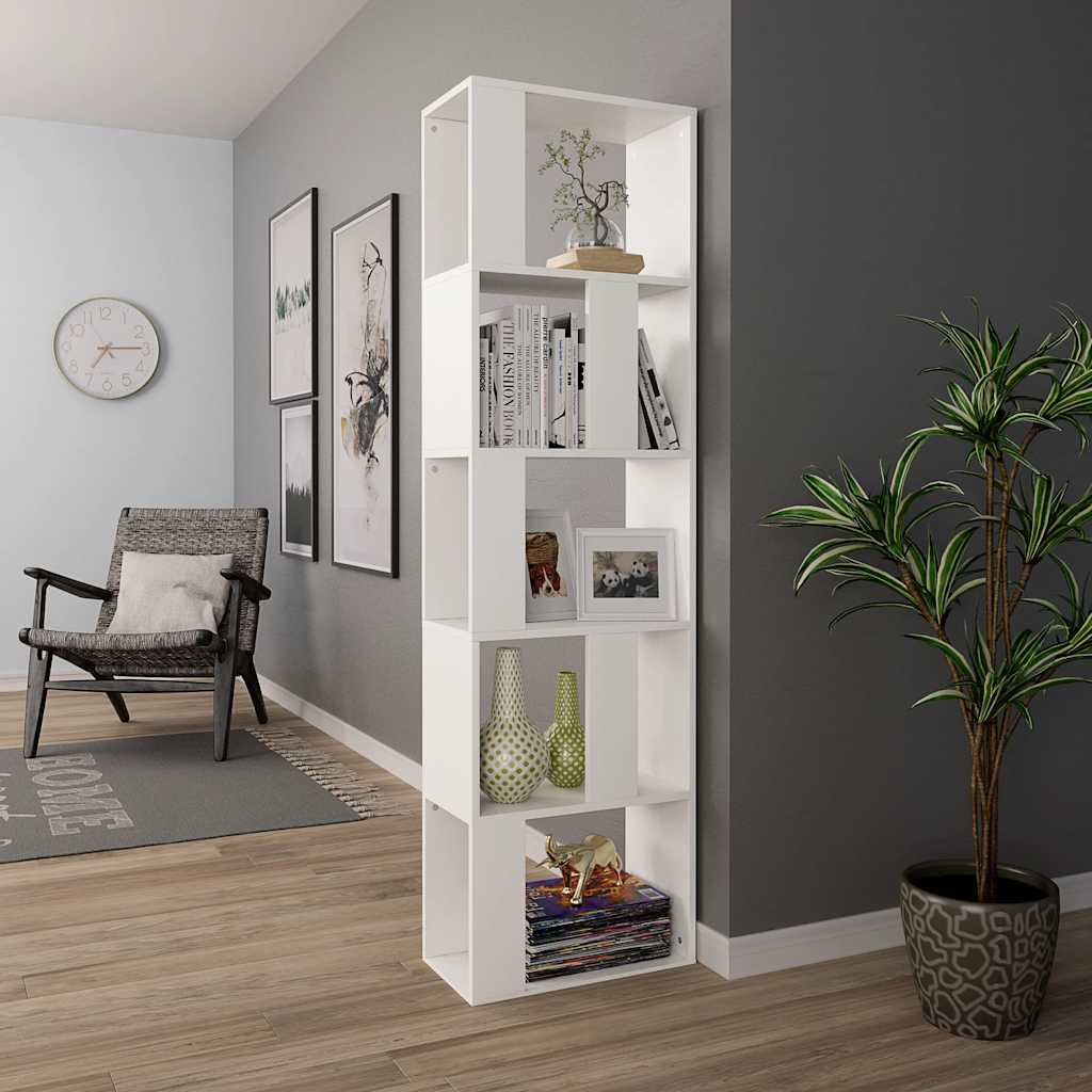 Libreria/Divisorio Bianco 45x24x159 cm in Legno Multistrato