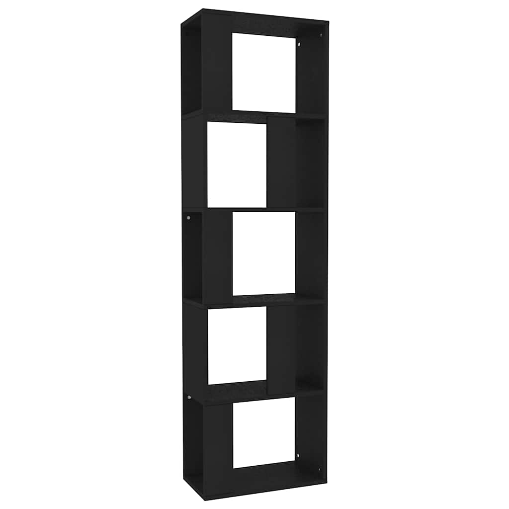 Libreria/Divisorio Nero 45x24x159 cm in Legno Multistrato