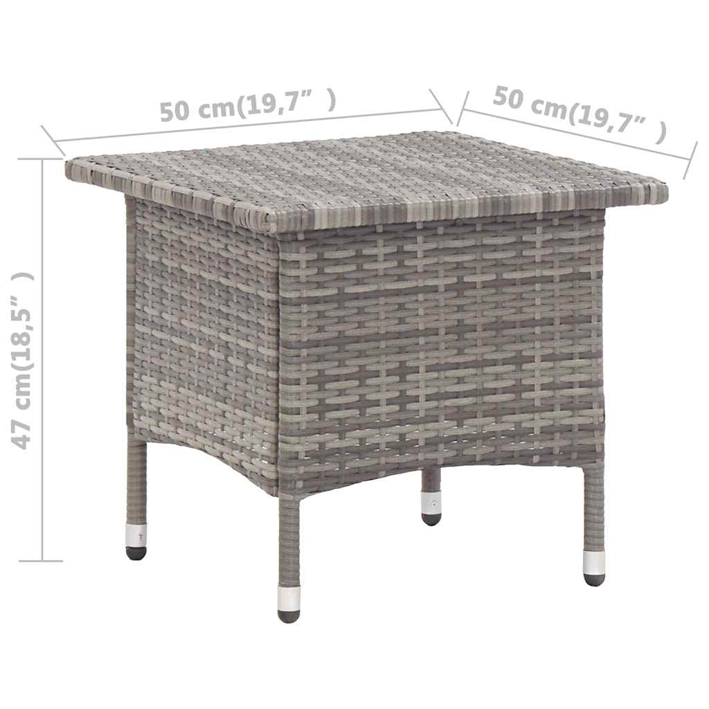 Tavolino da Tè Grigio 50x50x47 cm in Polyrattan