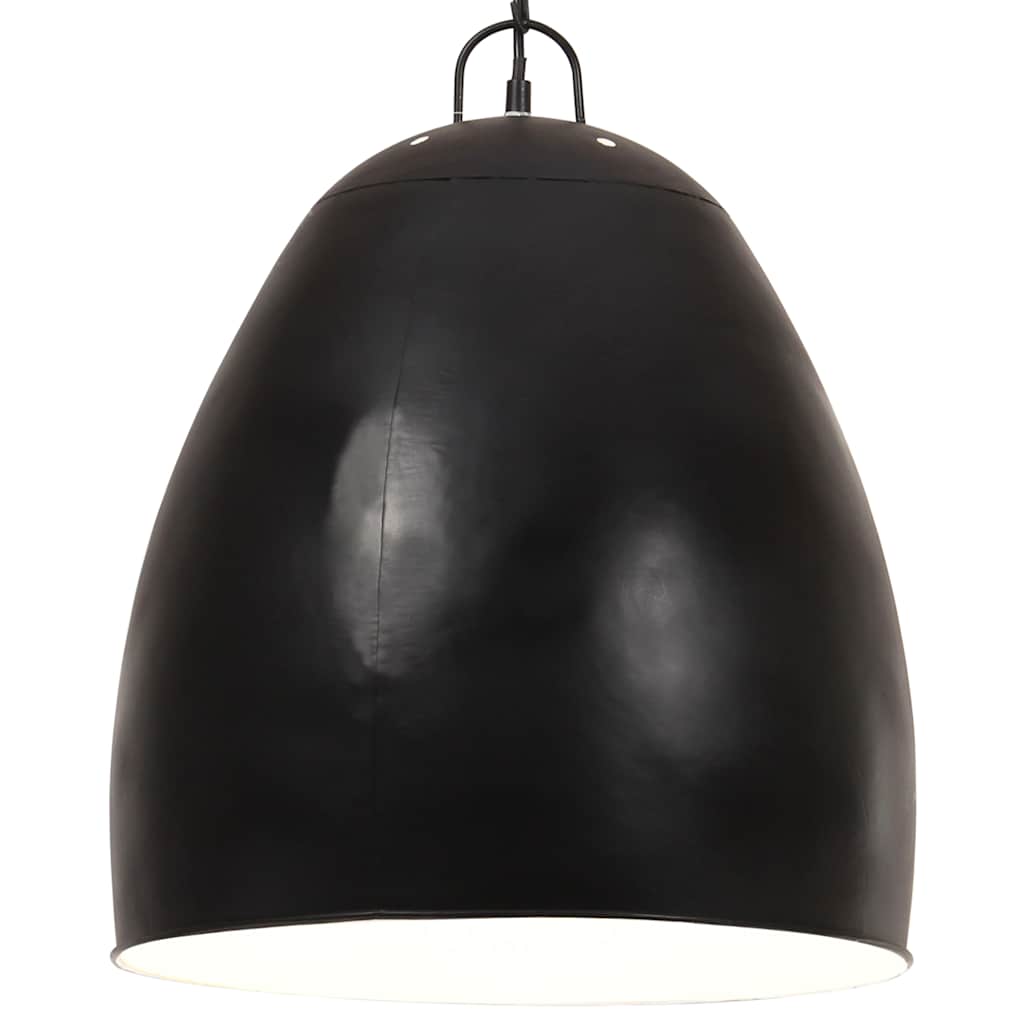 Lampada a Sospensione Industriale 25 W Nera Rotonda 42 cm E27