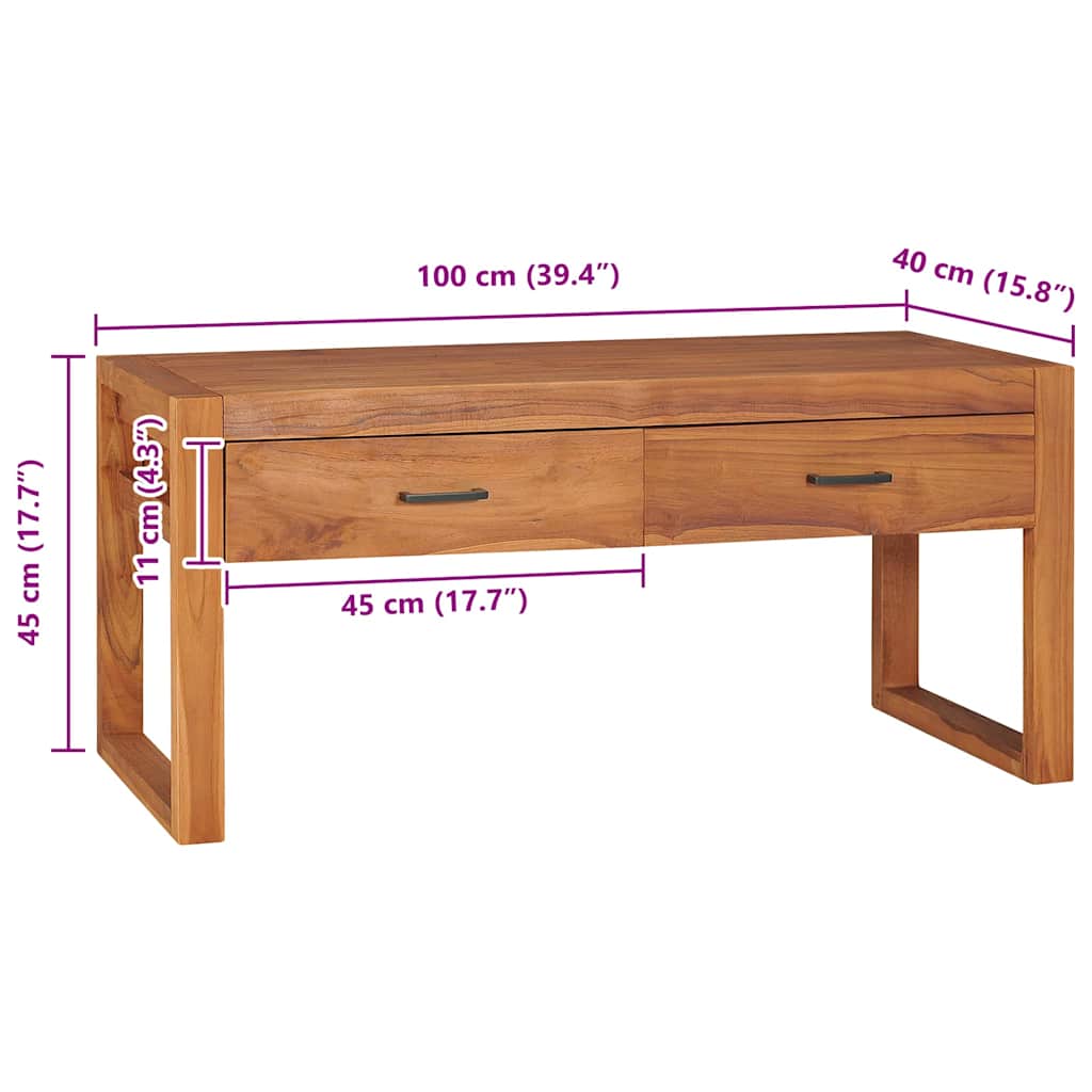 Mobile TV 100x40x45 cm in Legno di Teak