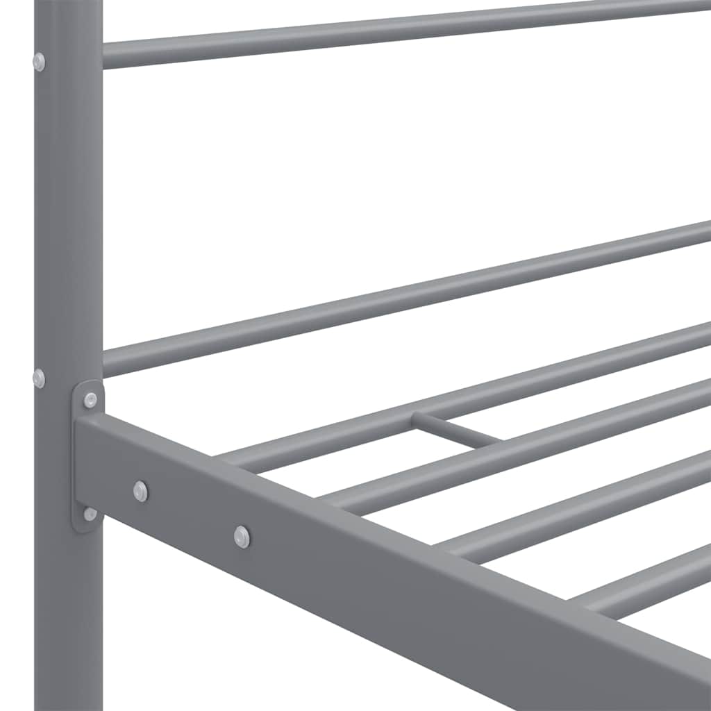Letto a Baldacchino Grigio in Metallo 90x200 cm