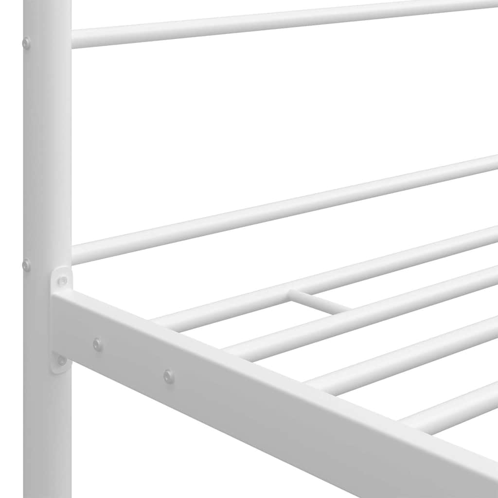 Letto a Baldacchino Bianco in Metallo 100x200 cm